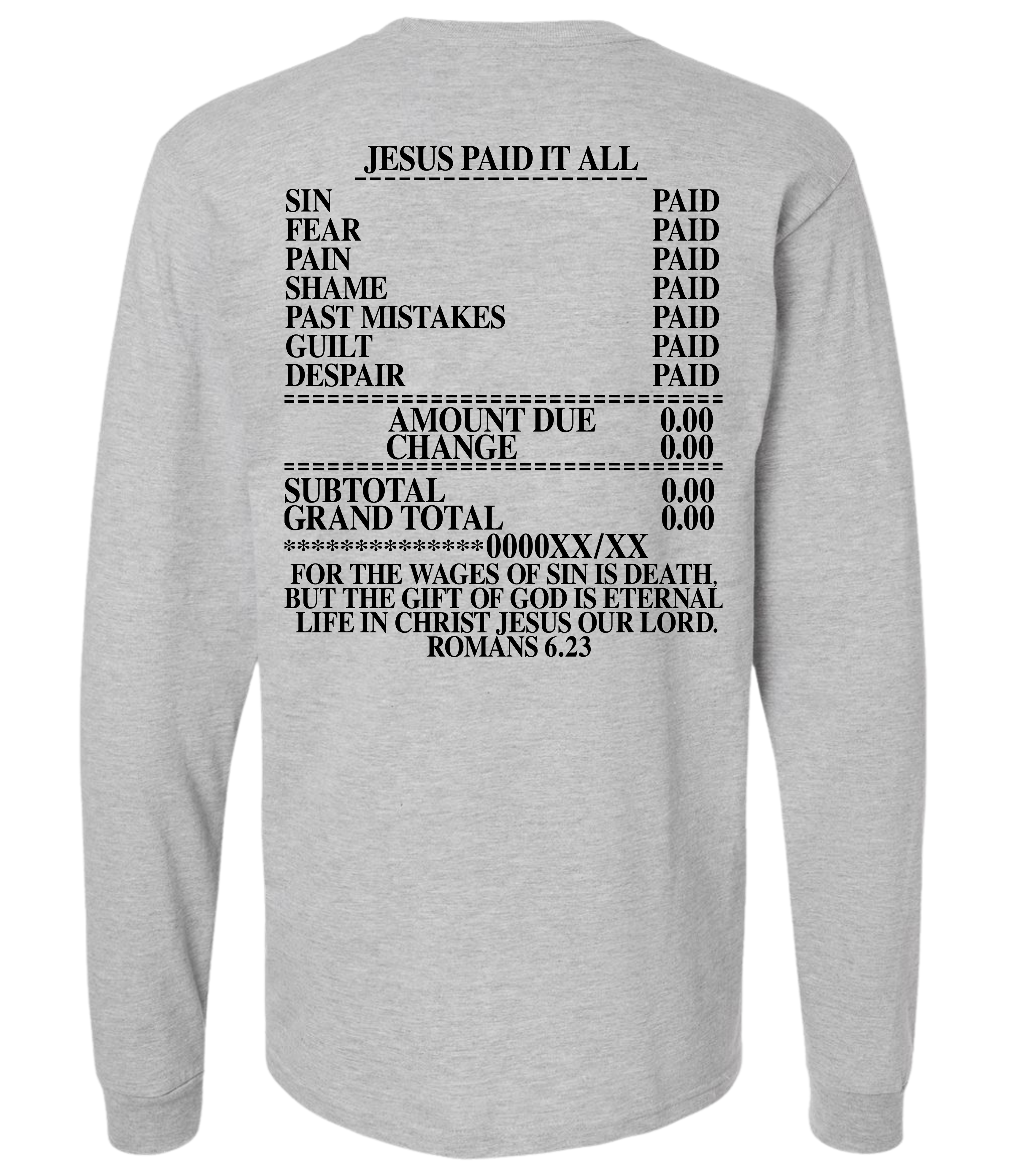 Receipts- Jesus Paid it All