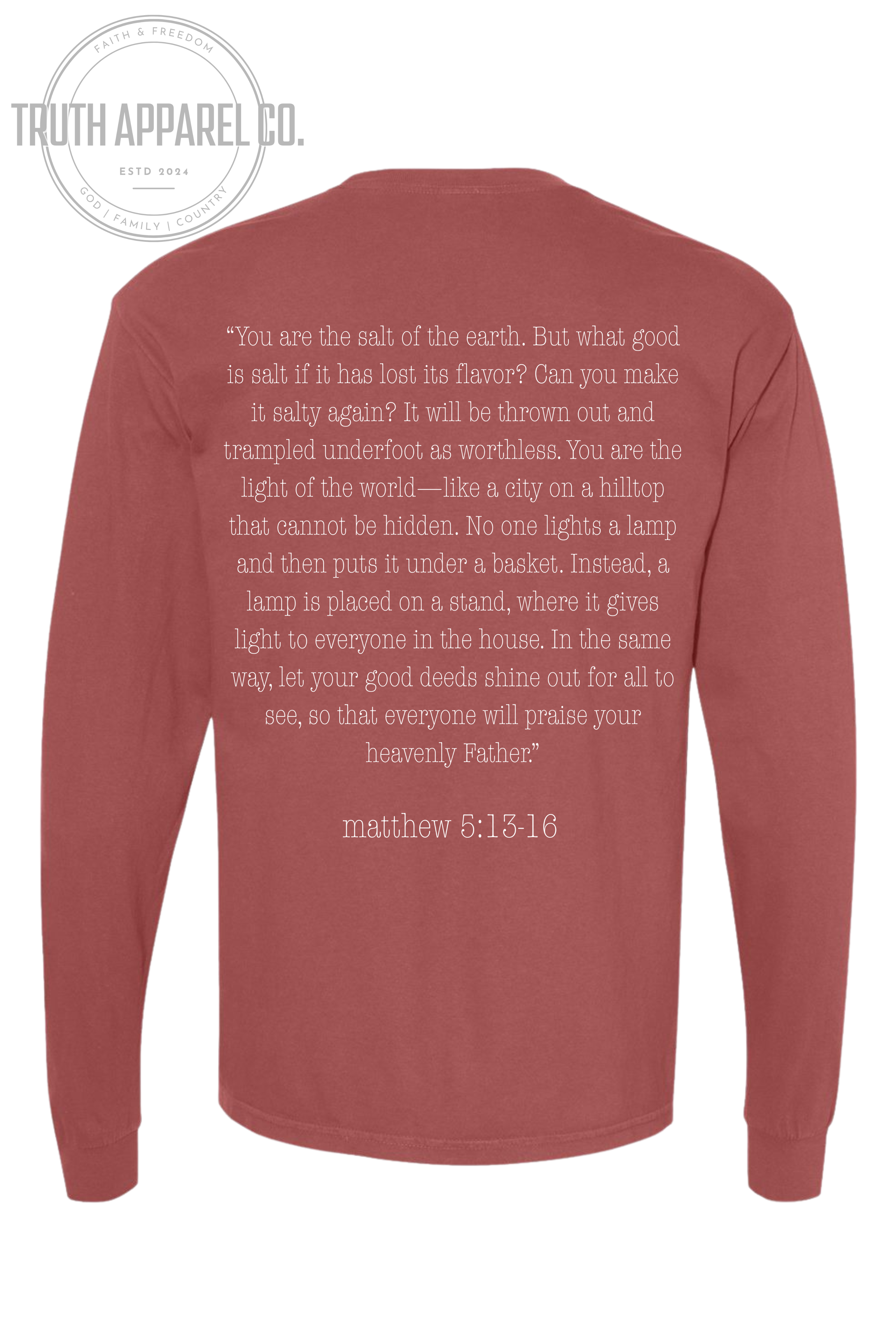Salt + Light Long Sleeve Tee – Matthew 5:13-16