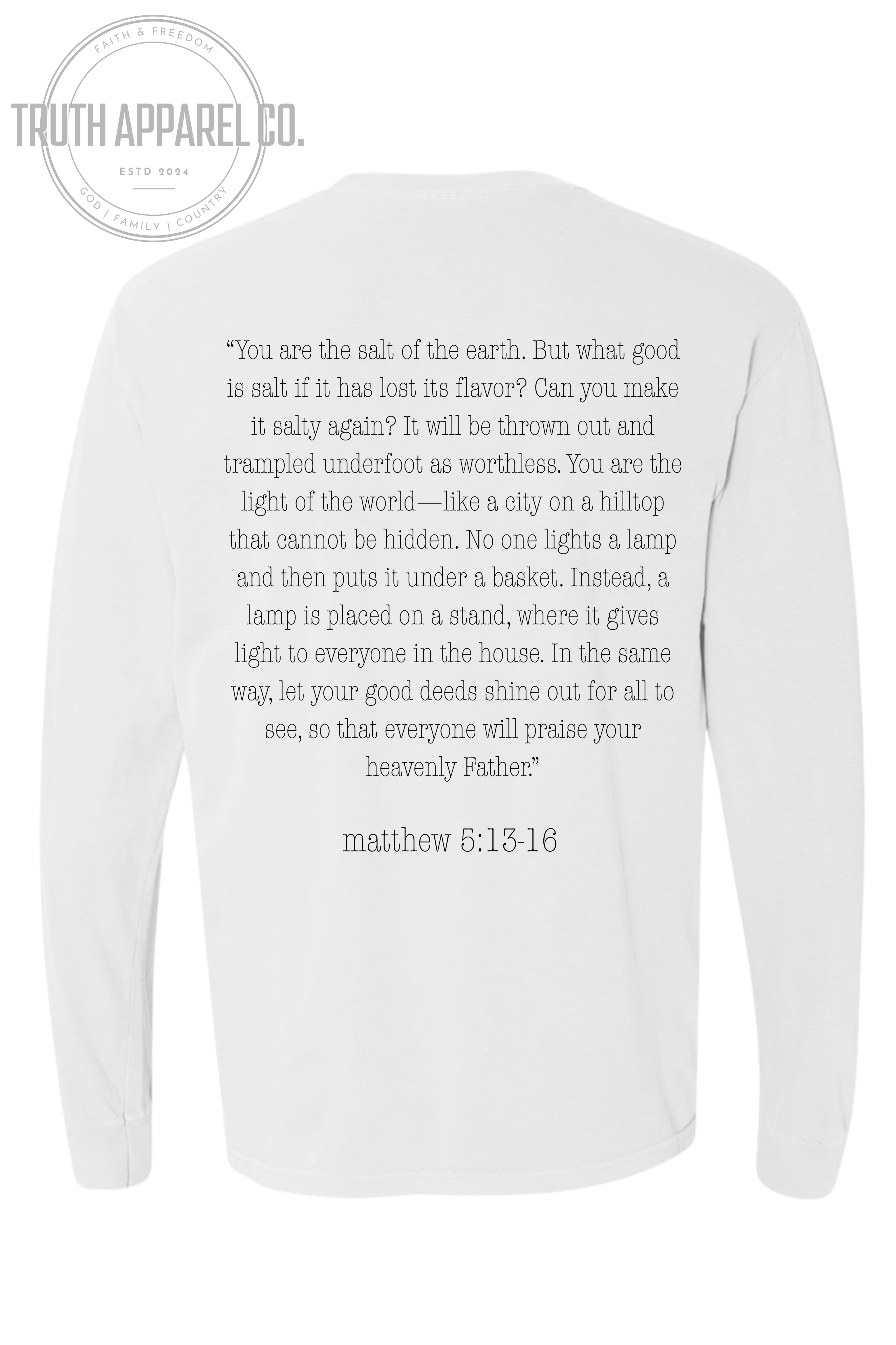 Salt + Light Long Sleeve Tee – Matthew 5:13-16